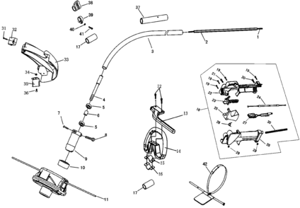Default Diagram and Parts List for GST26-B3 Type 1 Black and Decker Trimmer
